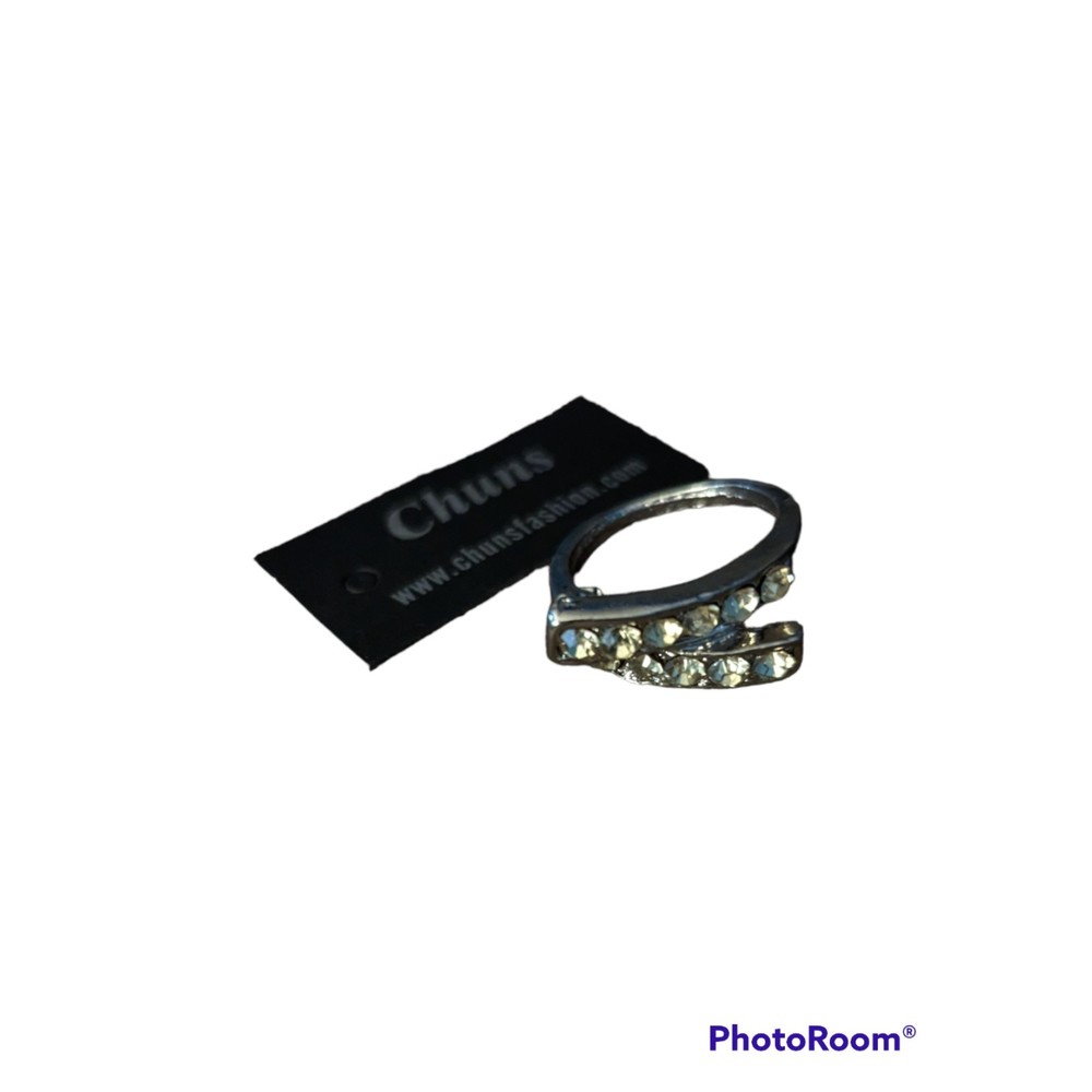 NWT! Womens Chuns Fashions Ring Wrap Band 10 Clear Stones Size 7 Bling Jewelry